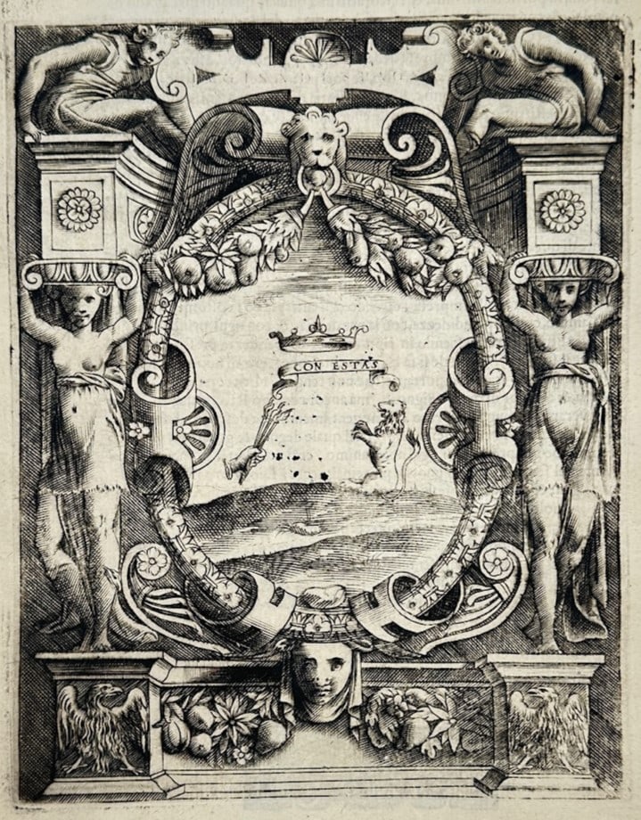 Girolamo Ruscelli – Emblem of Giovanna d'Aragona – Engraving (1566) (1 of 3)