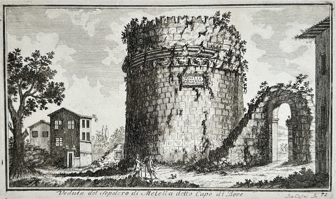 Giovanni Maria Cassini – Tomb of Caecilia Metella – Engraving (18th Century) (1 of 2)