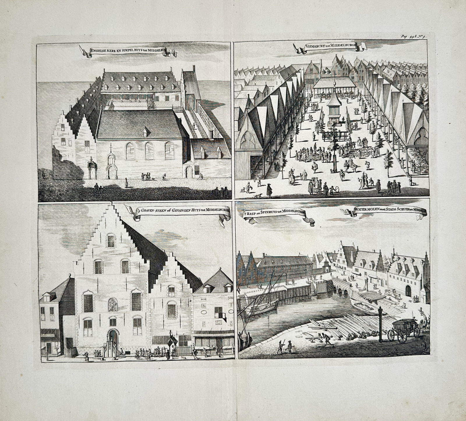 Mattheus Smallegange – Views of Middelburg – Engraving (1696) (1 of 2)