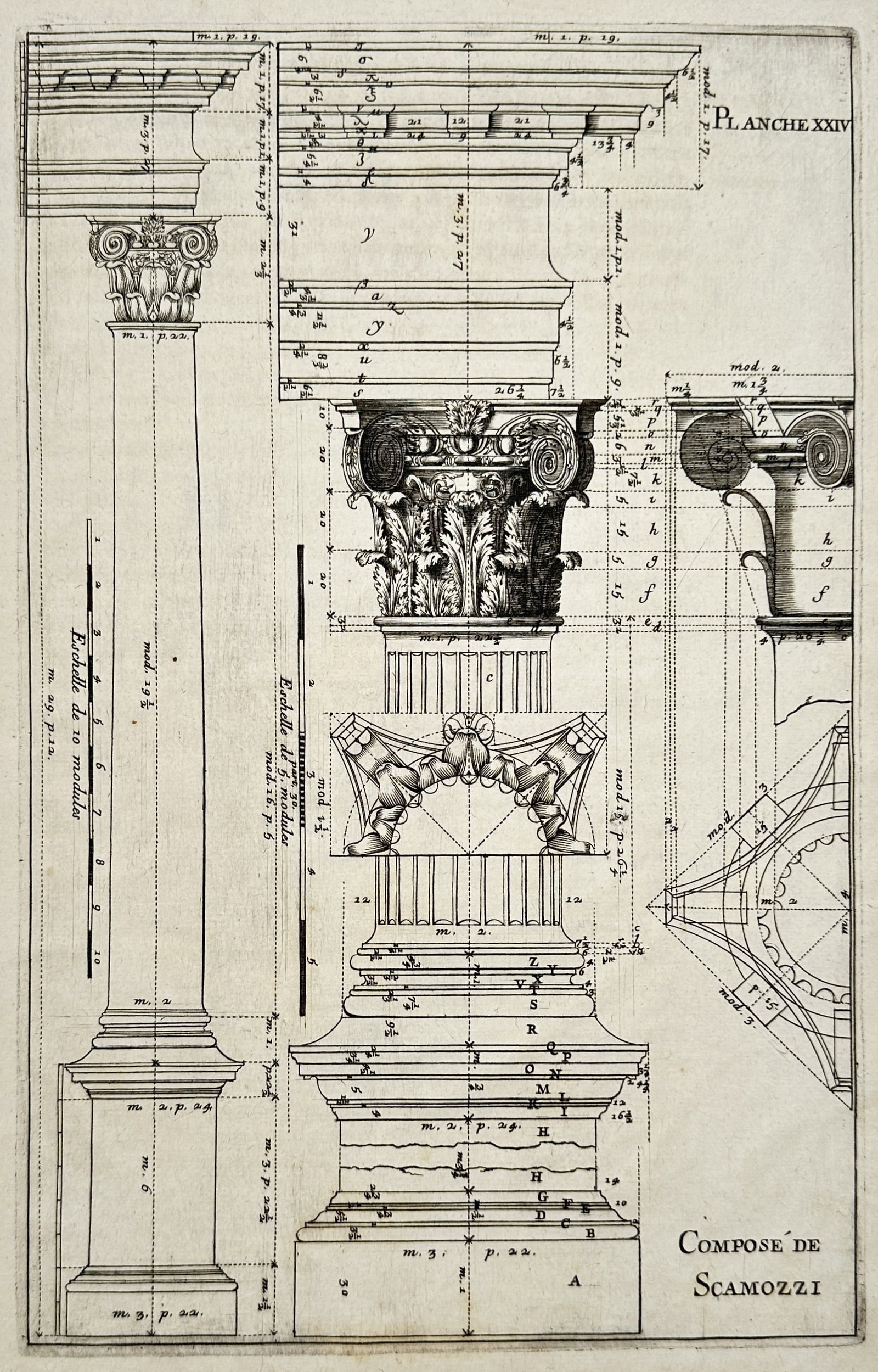 François Blondel – Study of the Composite Order – Engraving (18th Century) (1 of 2)