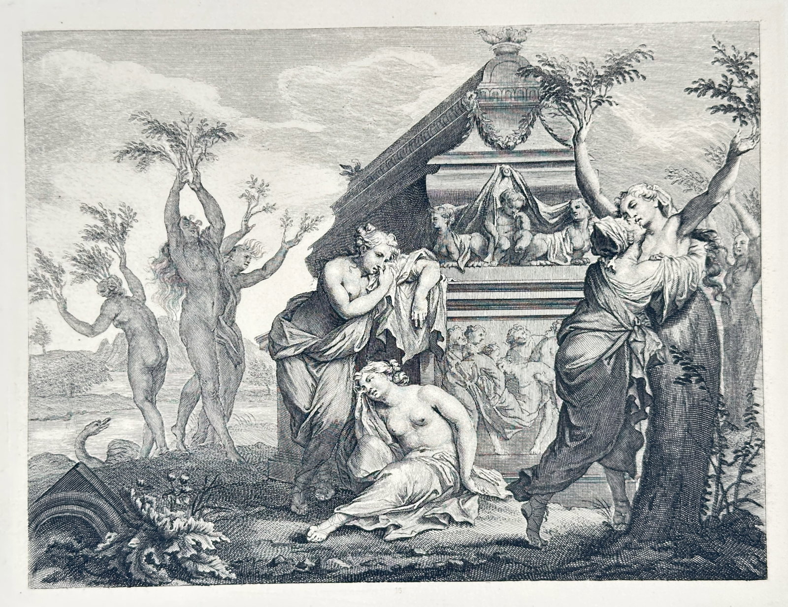 Pieter Stevens van Gunst – Transformation of the Heliades – Engraving (18th Century) (1 of 3)