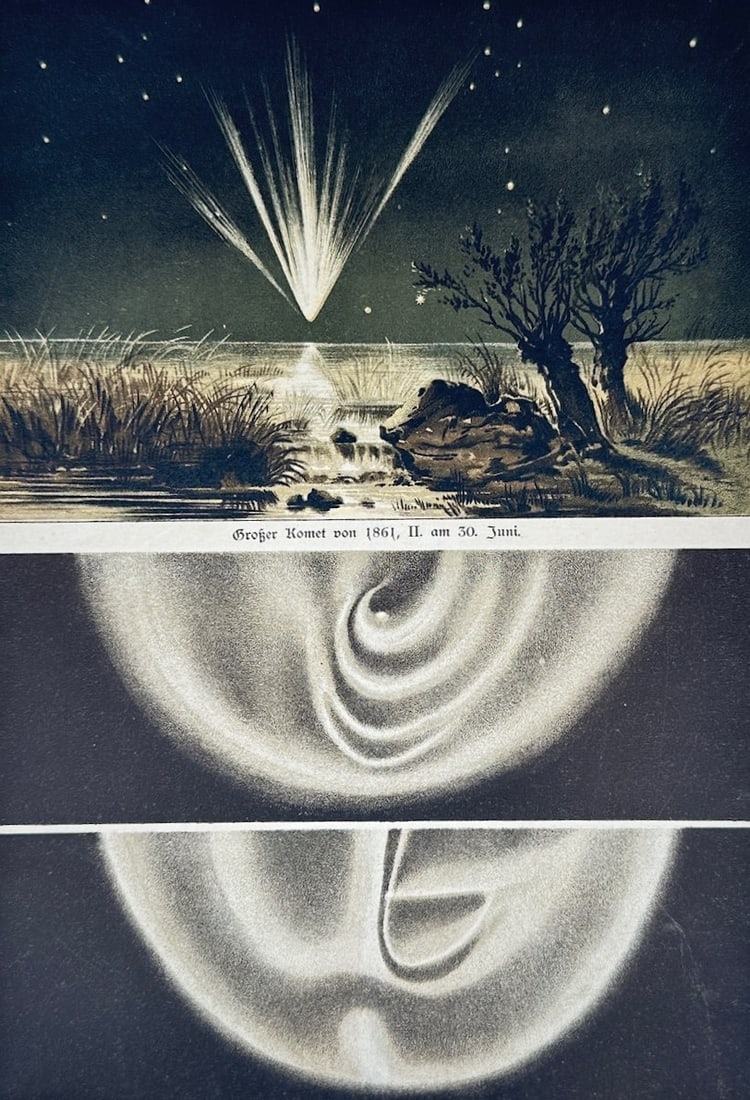 Edmund Weiss – Great Comet of 1861 – Lithograph (19th Century) (1 of 3)