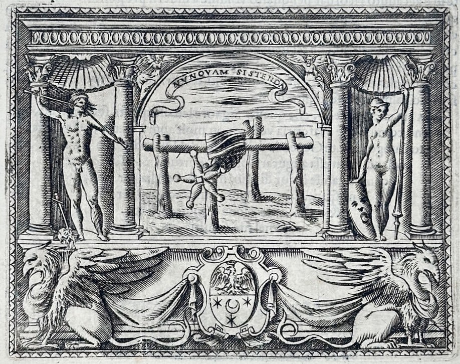 Girolamo Ruscelli – Impresa of Giacomo Lanterio – Engraving (1566) (1 of 3)