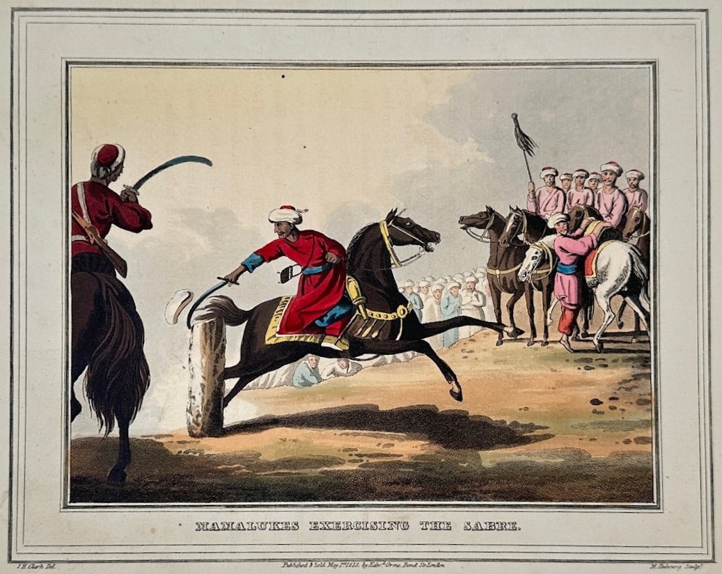 John Heaviside Clark – Mamelukes Exercising the Sabre – Aquatint (1813) (1 of 2)
