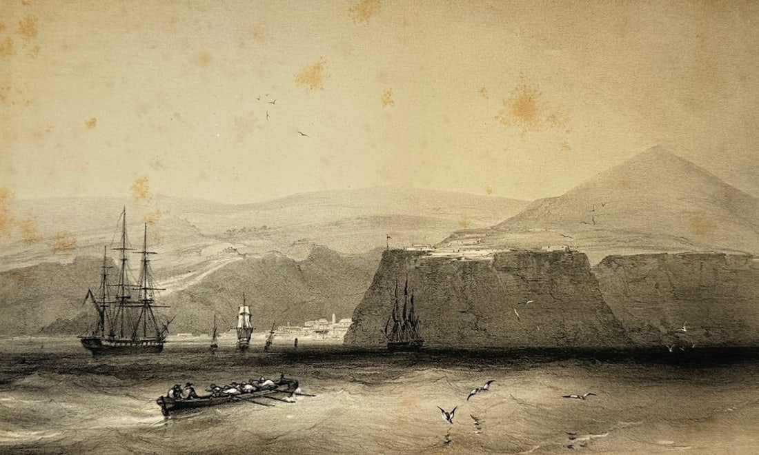 Barthelemy Lauvergne – View of Saint Helena – Lithograph (19th Century) (1 of 3)