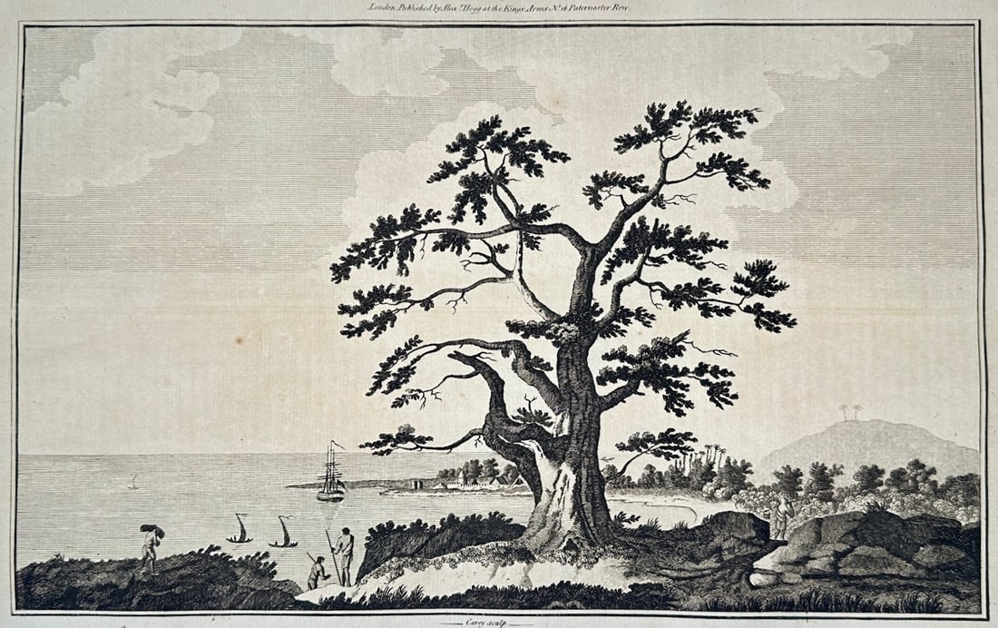 Alexander Hogg – Landscape Study of Matavia Bay – Tahiti – Engraving (18th Century) (1 of 2)