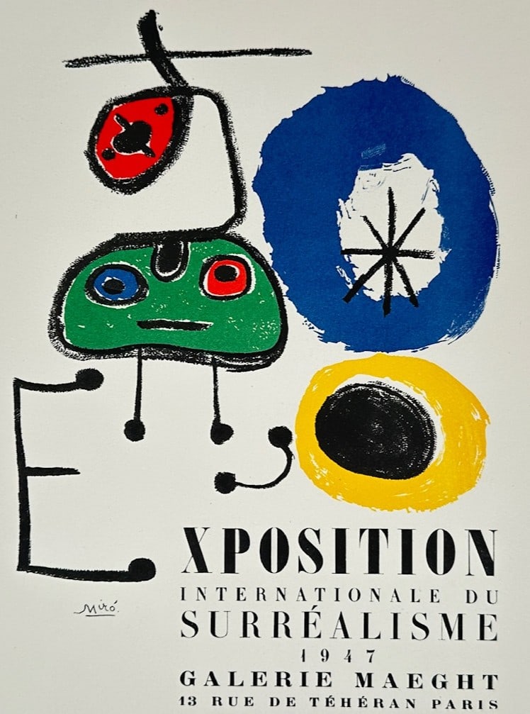 Joan Miro,after – Exhibition Poster for Exposition Internationale du Surrealisme – Offset print (1 of 2)