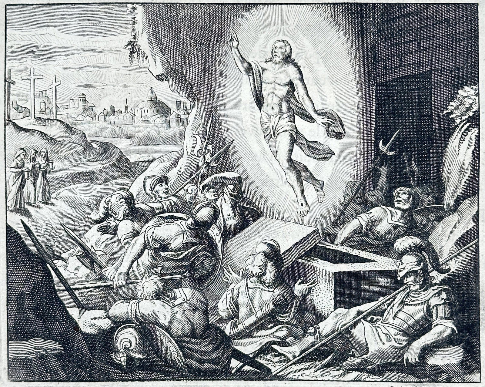 Nicolas Fontaine – The Resurrection – Engraving (17th Century) (1 of 3)