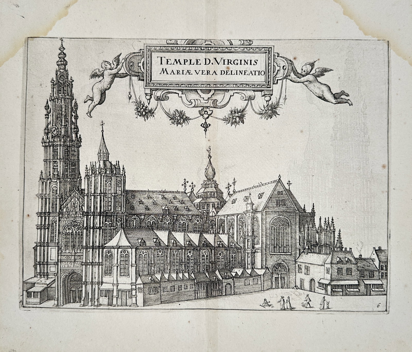 Lodovico Guicciardini – True Delineation of the Temple of the Virgin Mary – Engraving (16th (1 of 2)