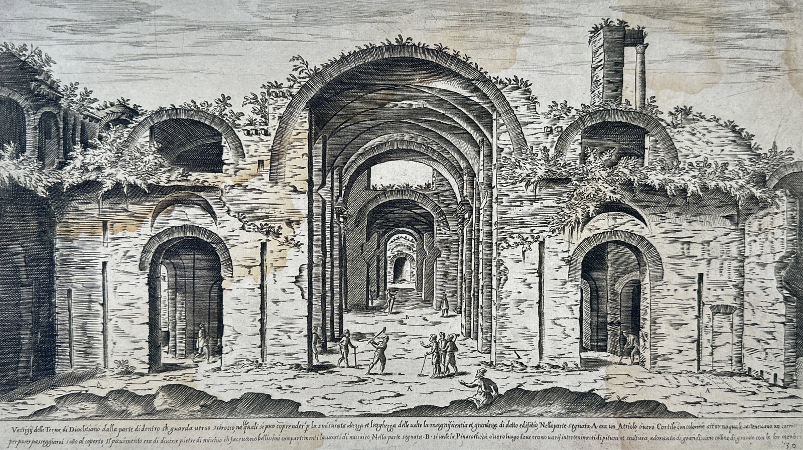 Étienne Dupérac – Remains of the Baths of Diocletian – Etching (1575) (1 of 3)