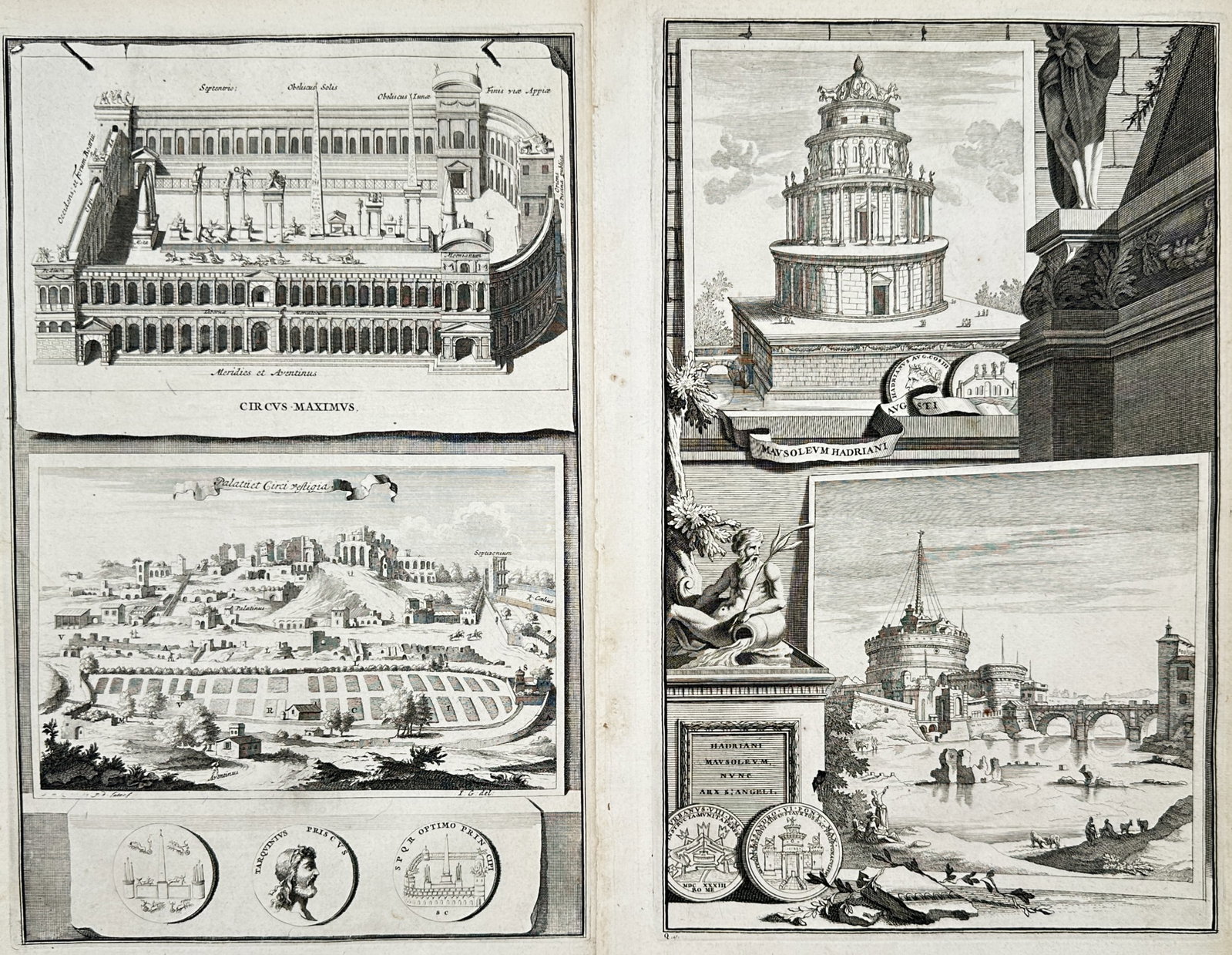 Jan Goeree – Set of 2: Views of Ancient Roman Monuments – Engravings (18th Century) (1 of 2)