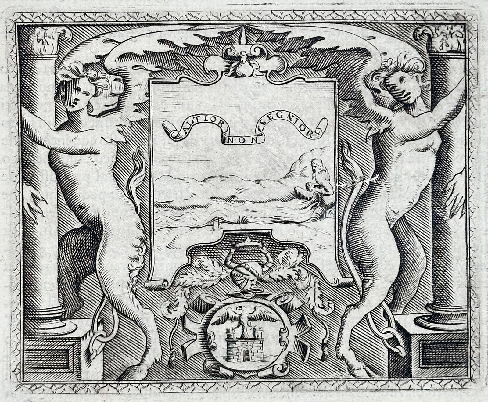 Girolamo Ruscelli – Emblematic Study for Francesco Landriano – Engraving (1566) (1 of 3)