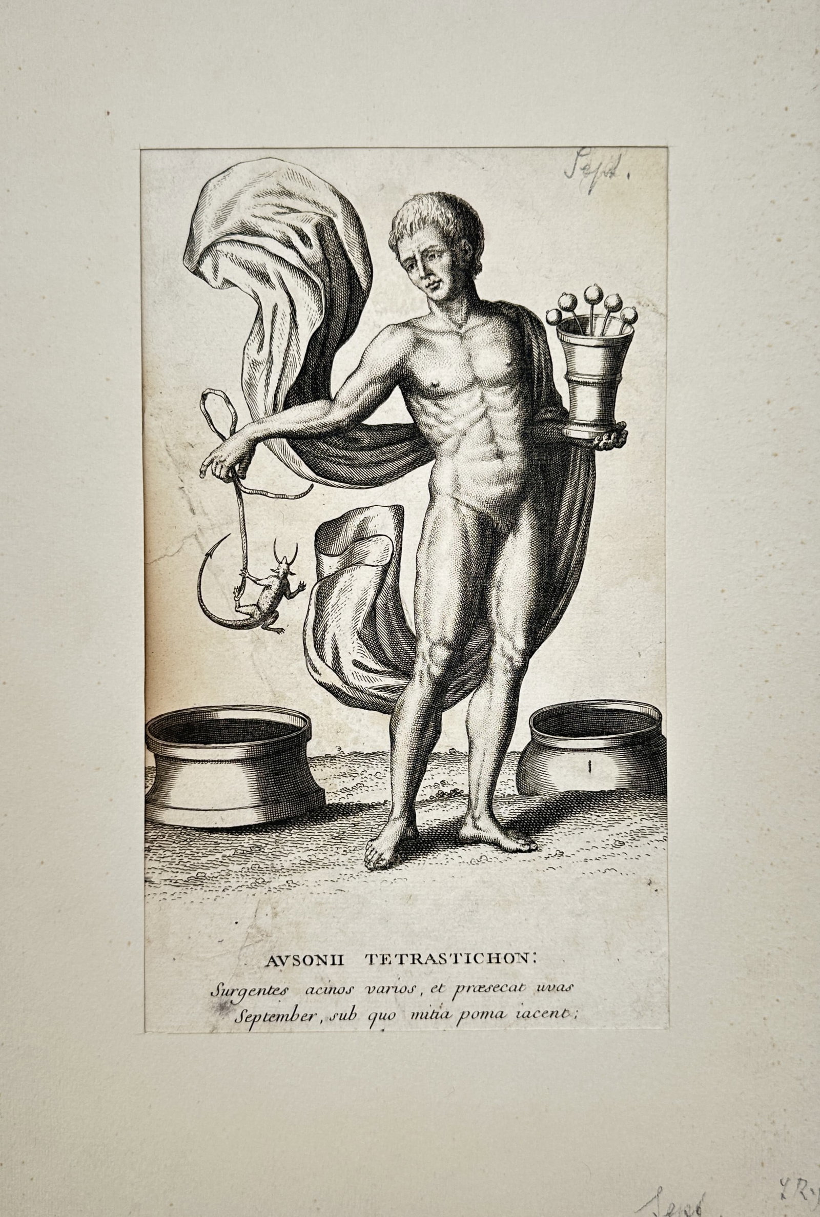 Jan van Vianen – Allegorical Study of the Month of September – Engraving (17th Century) (1 of 2)