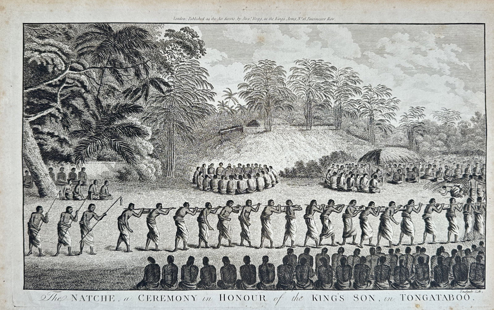 Alexander Hogg – Ethnographic Study of the Natche Ceremony in Tongataboo – Engraving (1 of 2)