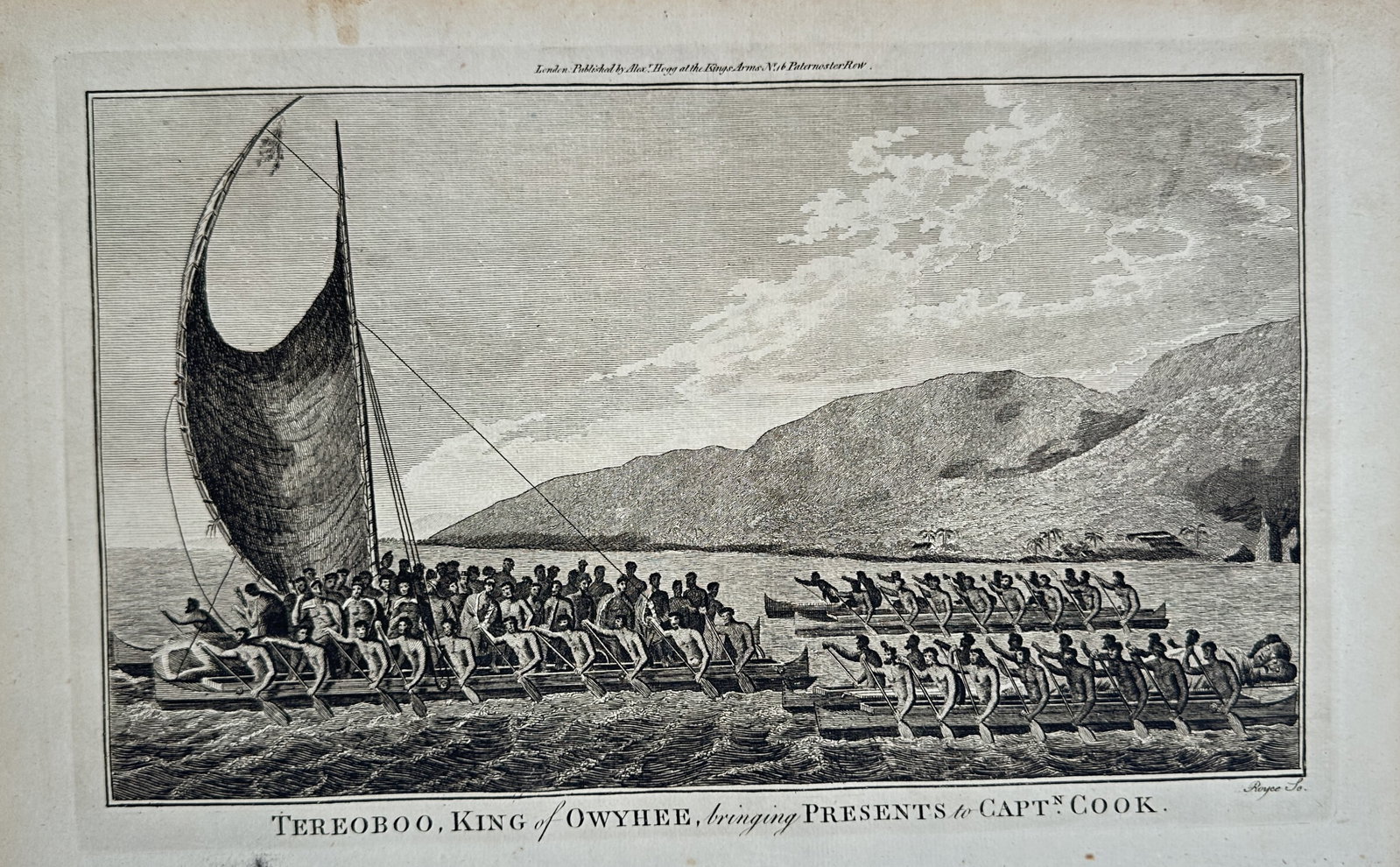 Alexander Hogg – Ethnographic Study of Tereoboo Bringing Presents to Captain Cook – Hawaii (1 of 2)