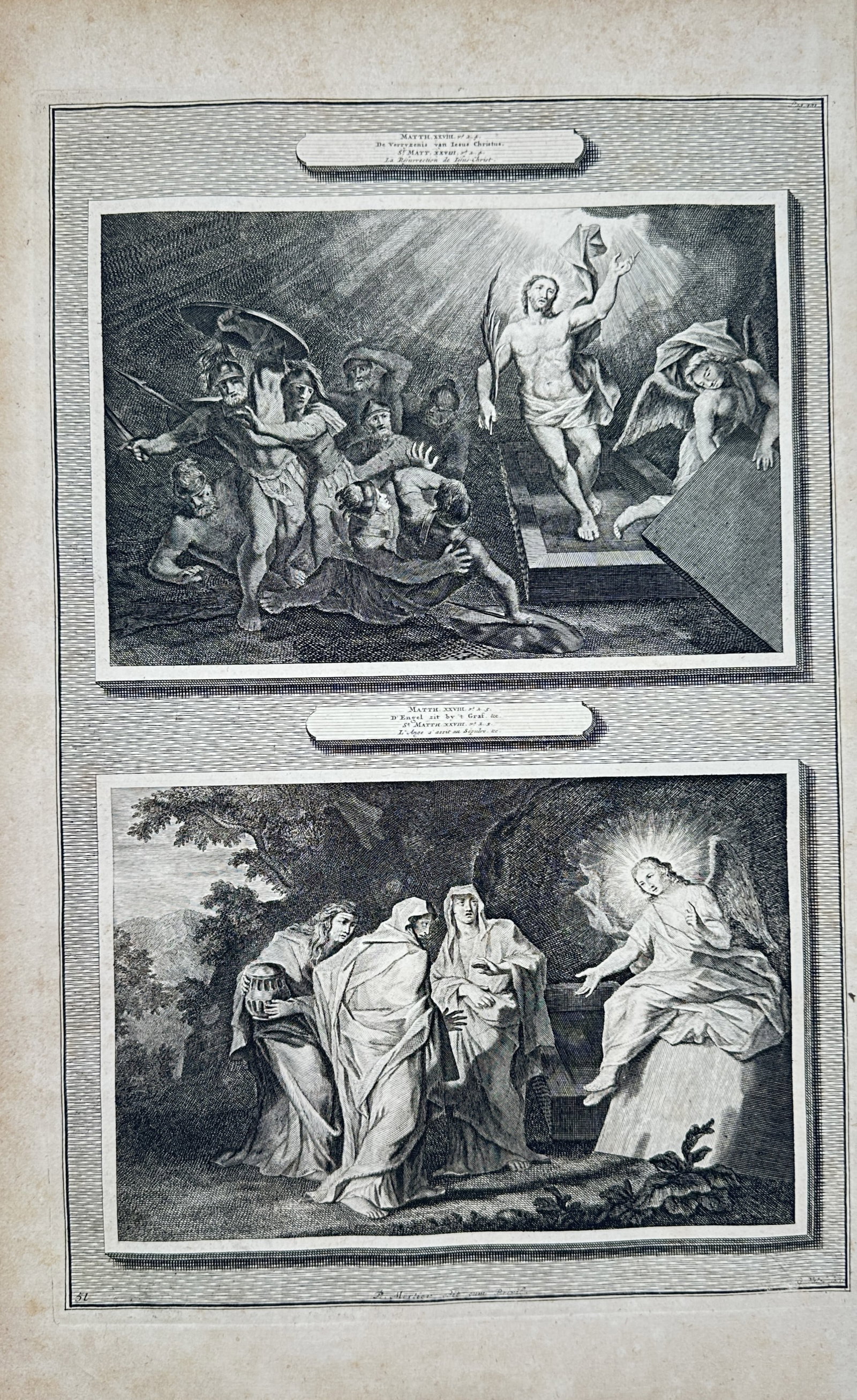 Pierre Mortier – Biblical Scenes of the Resurrection of Jesus Christ and the Holy Women – (1 of 2)