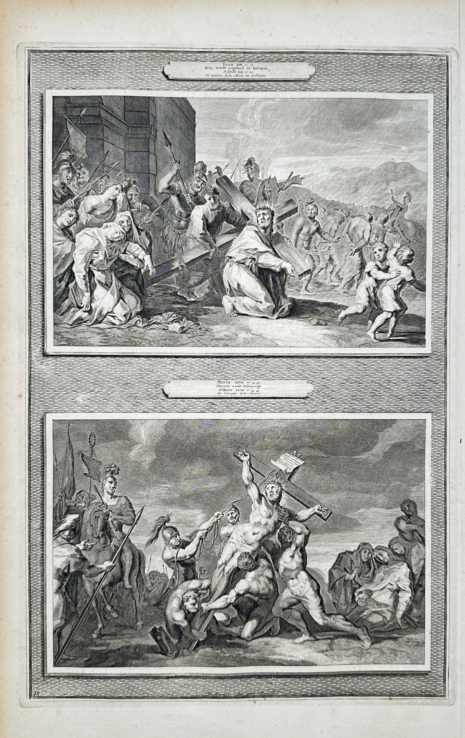 Pierre Mortier – Biblical Scenes of the Procession to Calvary and the Elevation of the Cross (1 of 2)