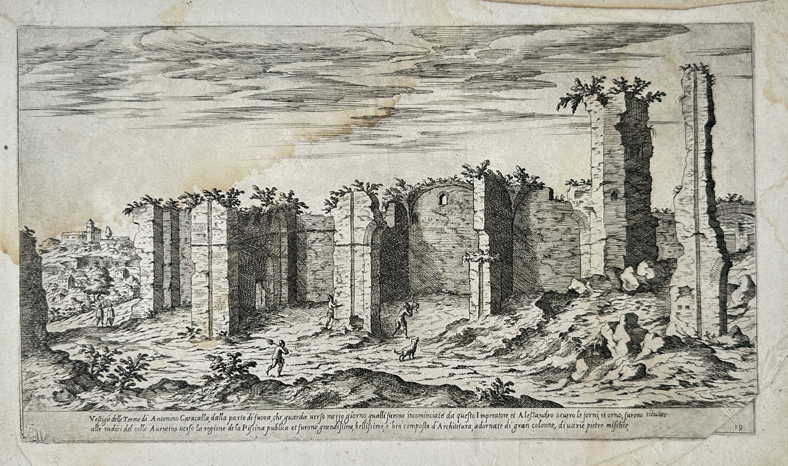 Étienne Dupérac – Remains of the Baths of Antoninus Caracalla – Etching (16th Century) (1 of 3)
