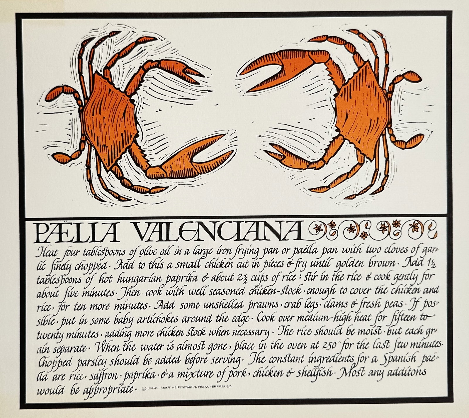 David Lance Goines – Paella Valenciana – Lithograph (1968) (1 of 2)