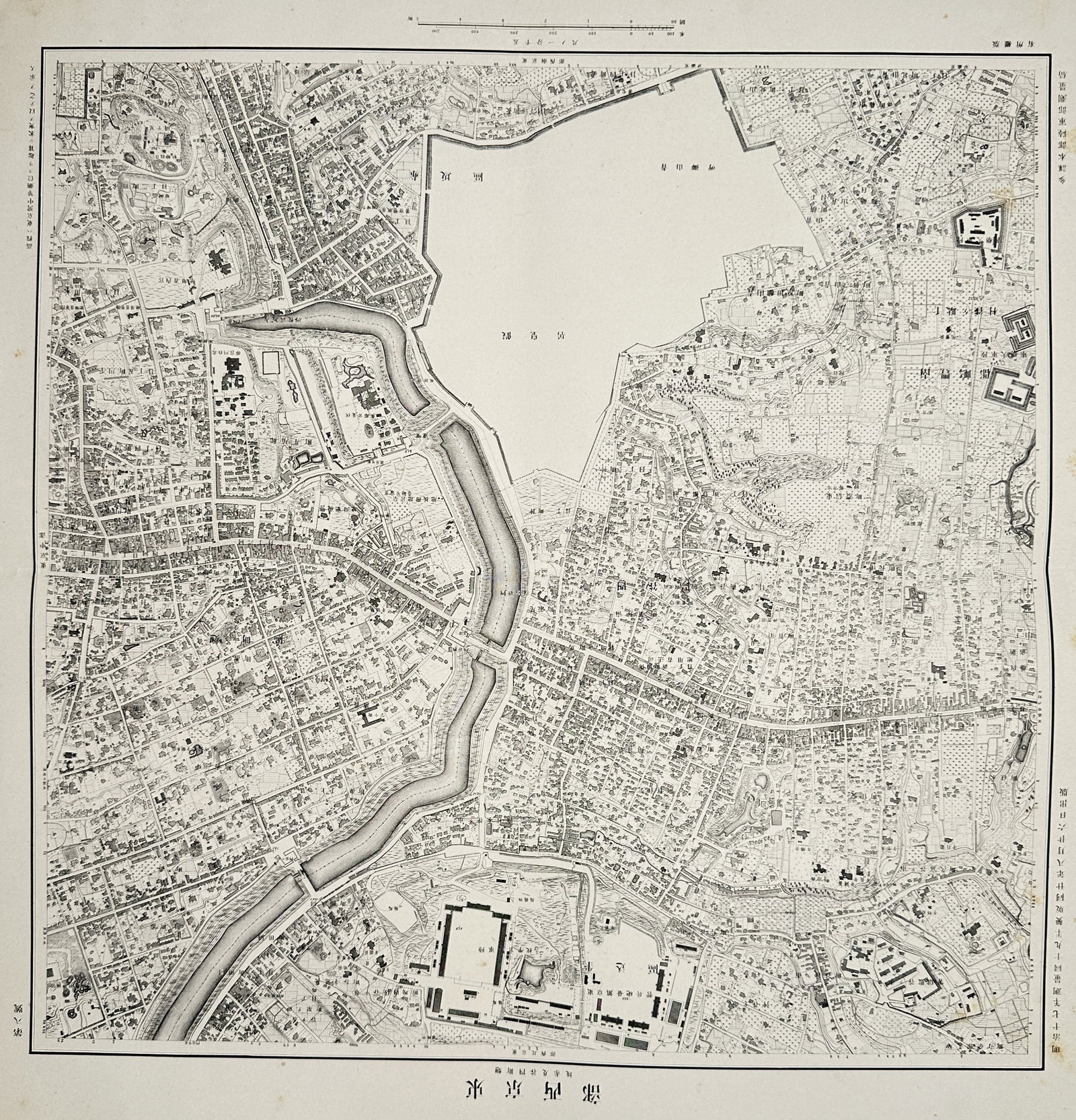 Geographical Survey Institute – Map of Northwestern Tokyo – Japan – Engraving (1886): "Northwestern Tokyo" depicts a detailed topographical survey map showing street networks, waterways, military grounds, and urban development in the northwestern section of Tokyo. This map was created 