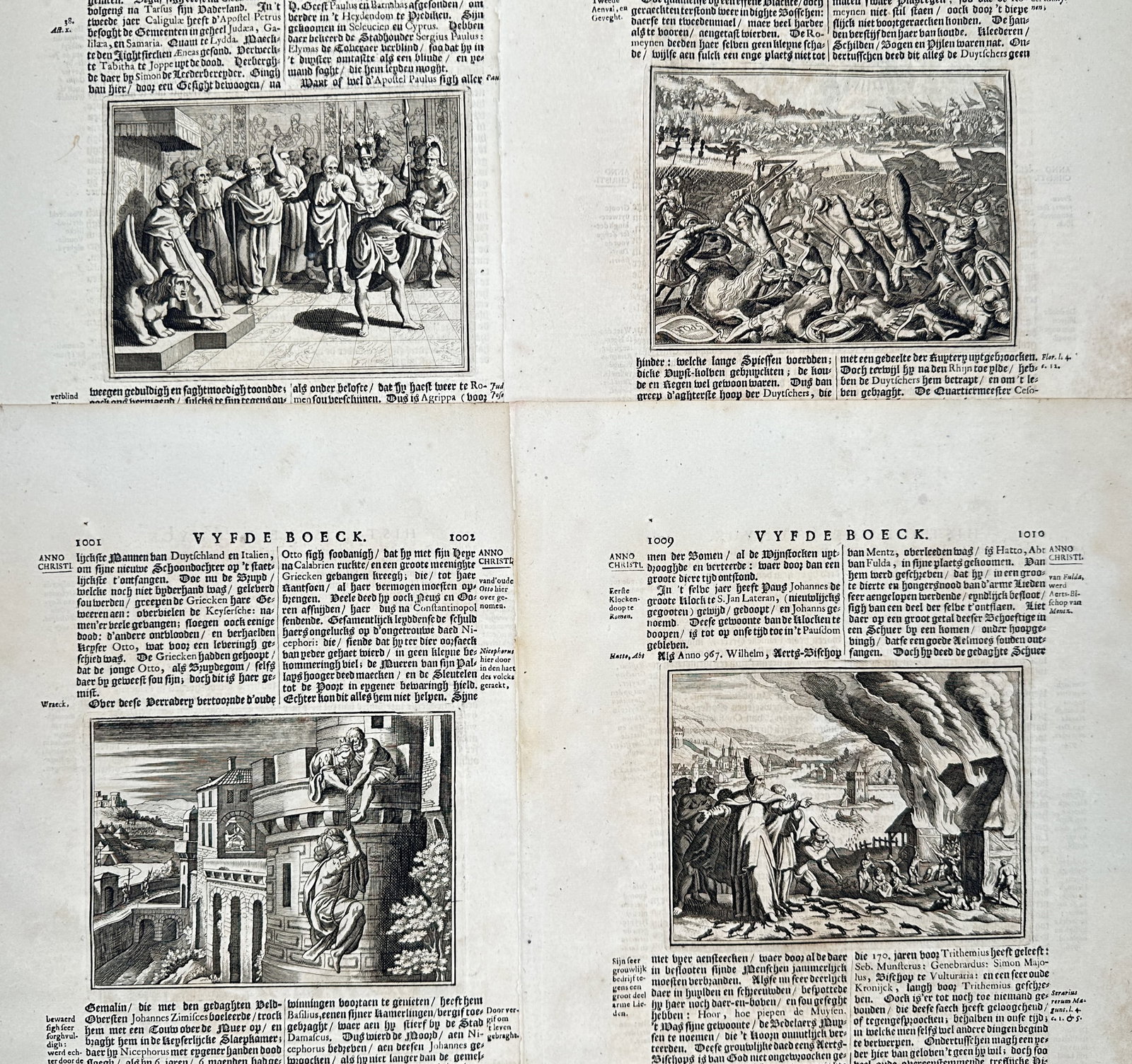 Johann Ludwig Gottfried – Set of 4: Chronicles of Historical and Biblical Events – Engravings (1 of 2)