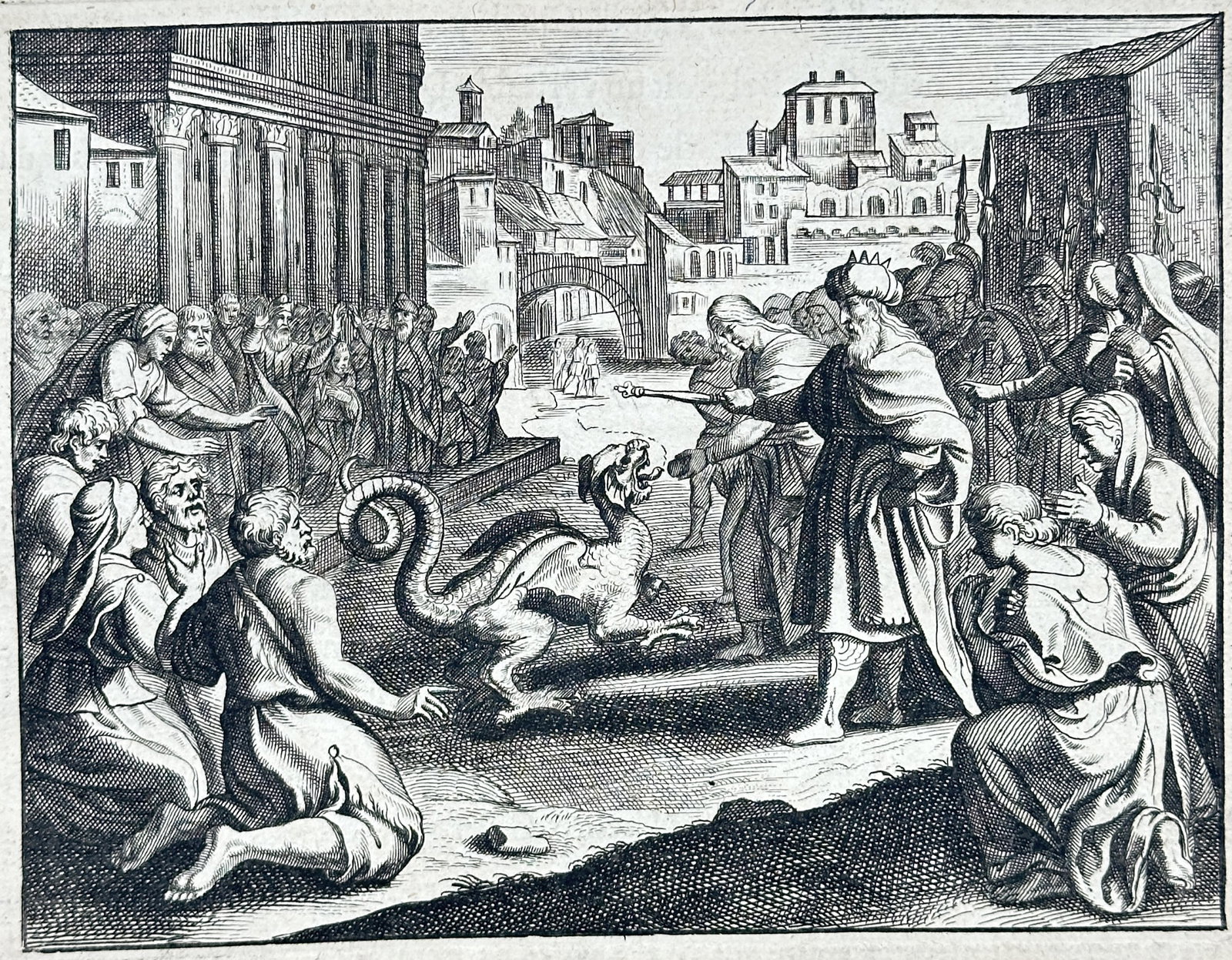 Nicolas Fontaine – The Idol of Bel – Engraving (17th Century) (1 of 3)