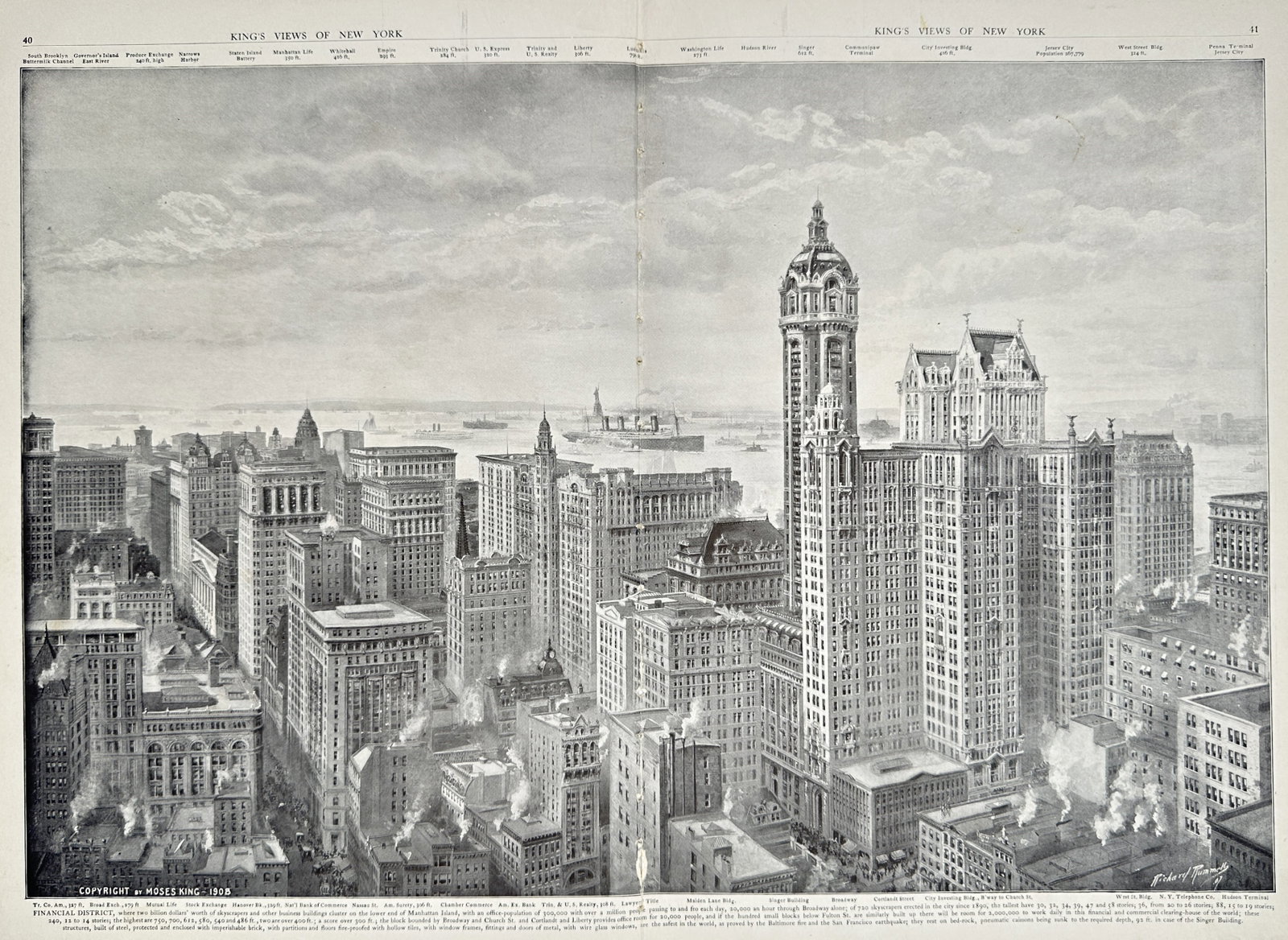 Moses King – Financial District – Photomechanical print (1908) (1 of 2)