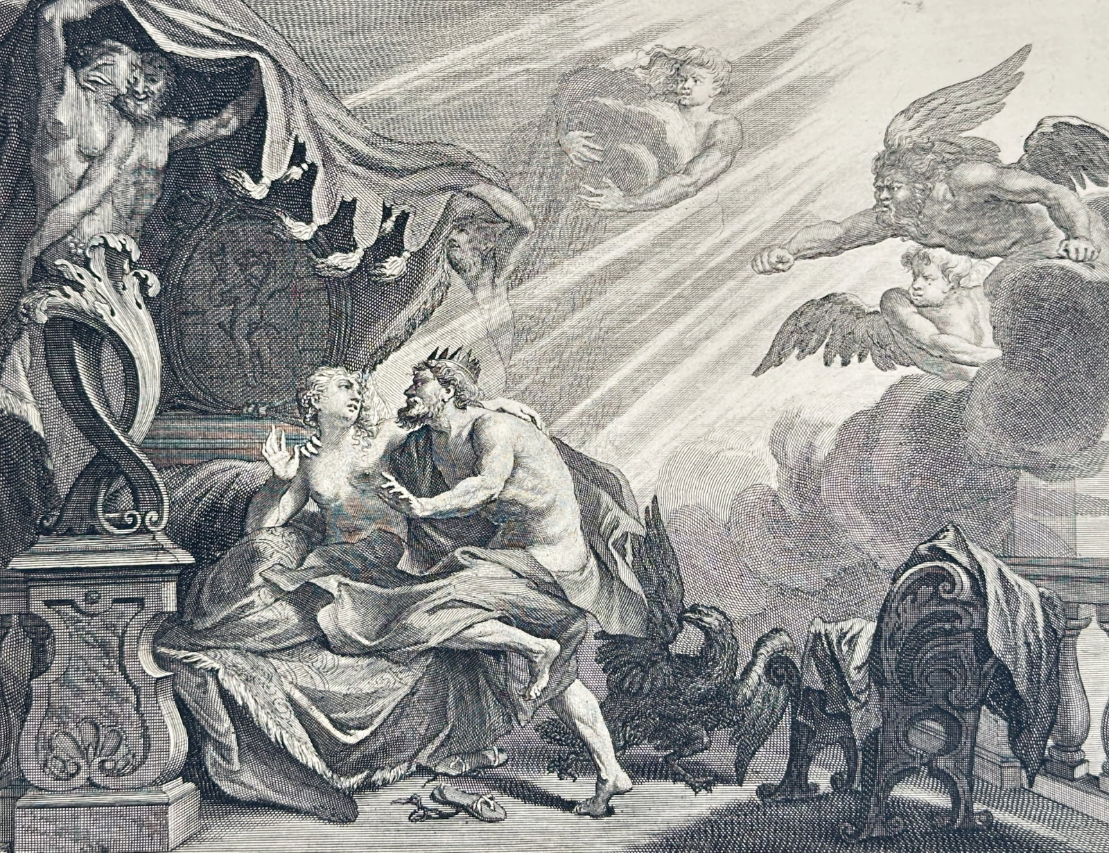 Pieter Stevens van Gunst – Jupiter and Semele – Engraving (18th Century) (1 of 3)