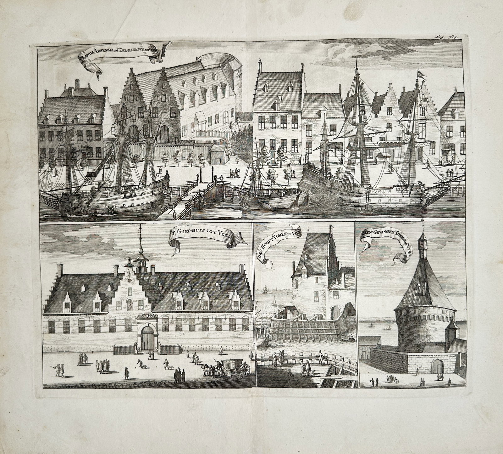 Mattheus Smallegange – Views of Veere – Engraving (1696) (1 of 2)