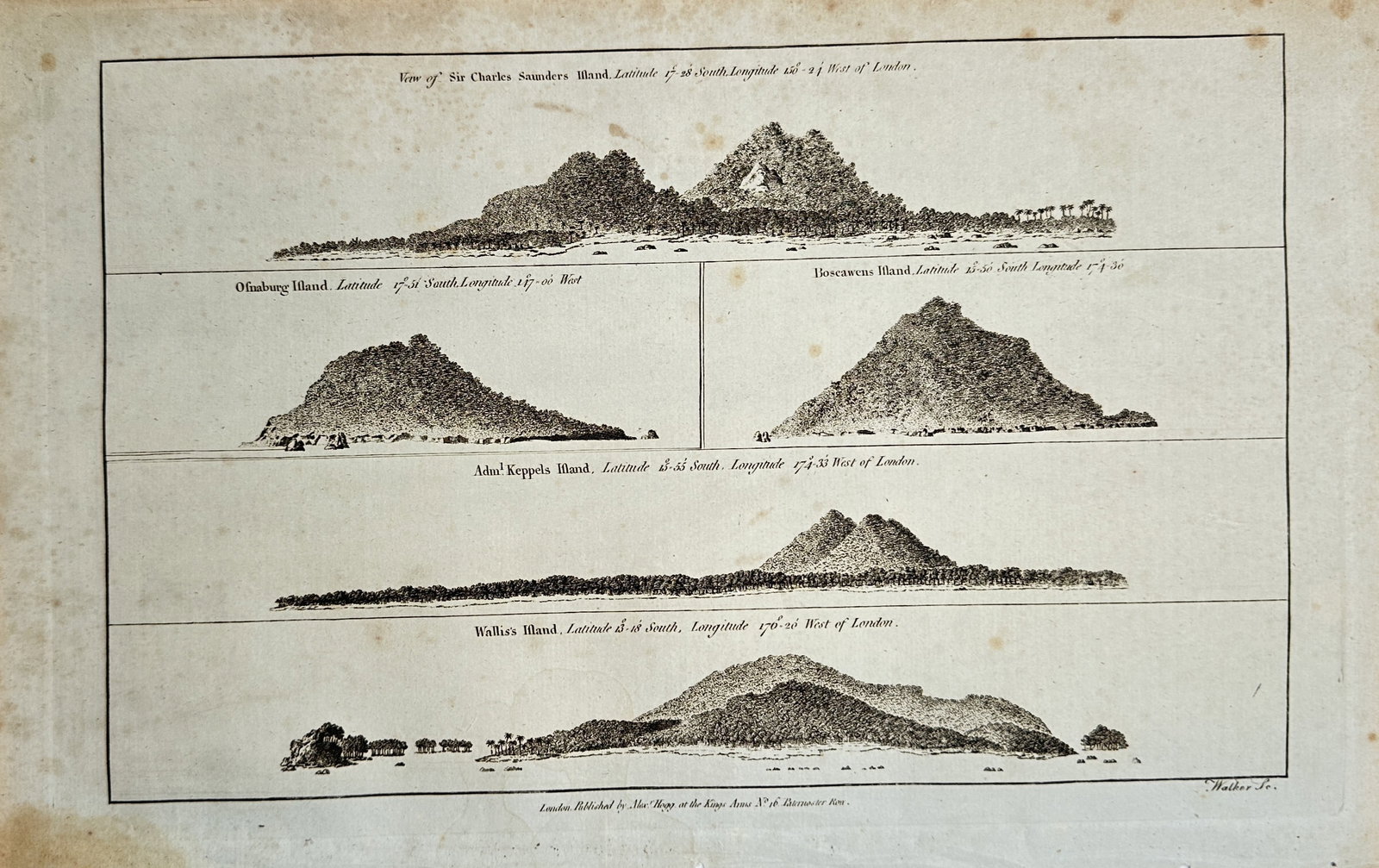 Alexander Hogg – Views of Pacific Islands – Engraving (18th Century) (1 of 2)