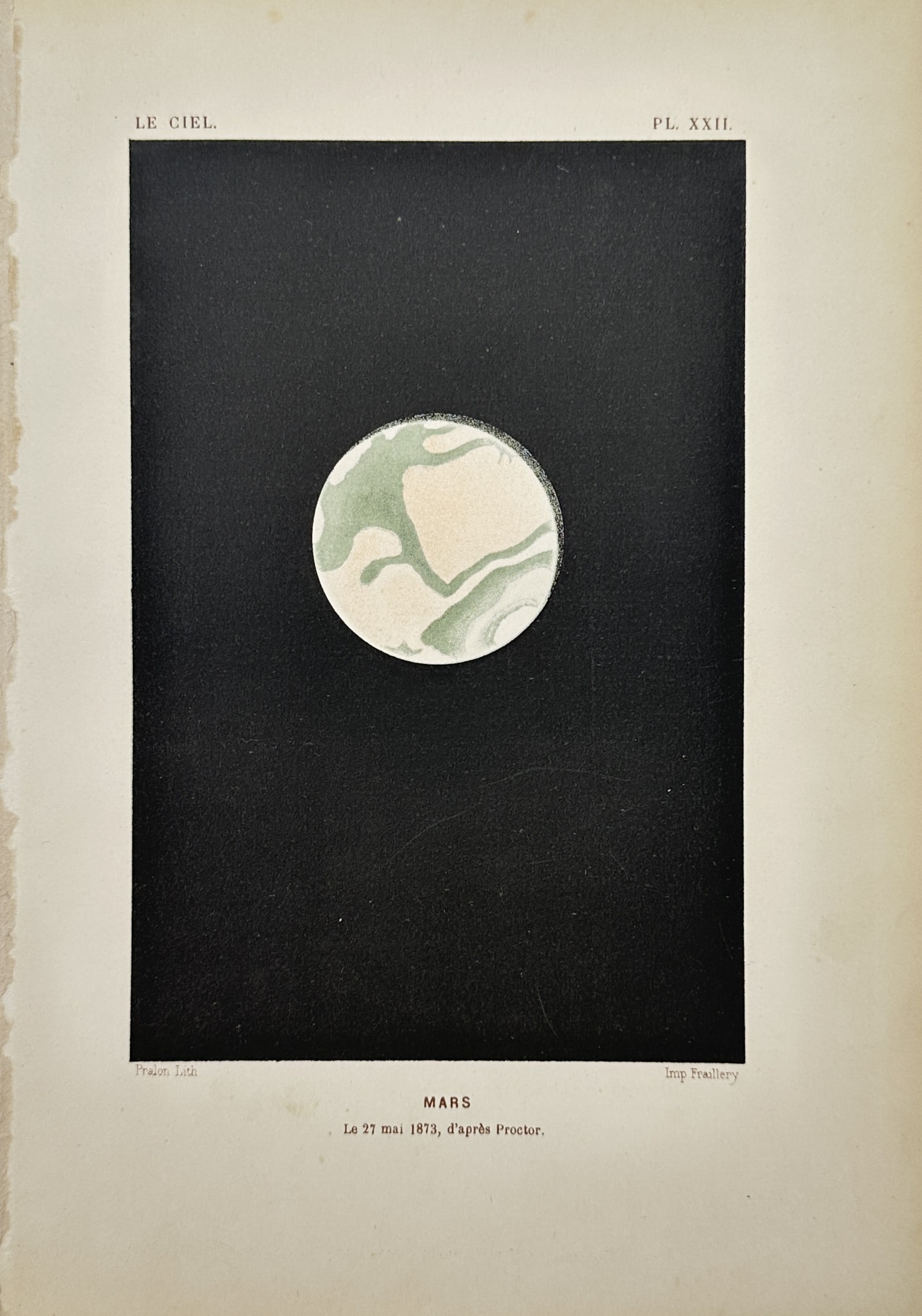 Amédée Guillemin – Planet Mars Observation – Lithograph (19th Century) (1 of 2)