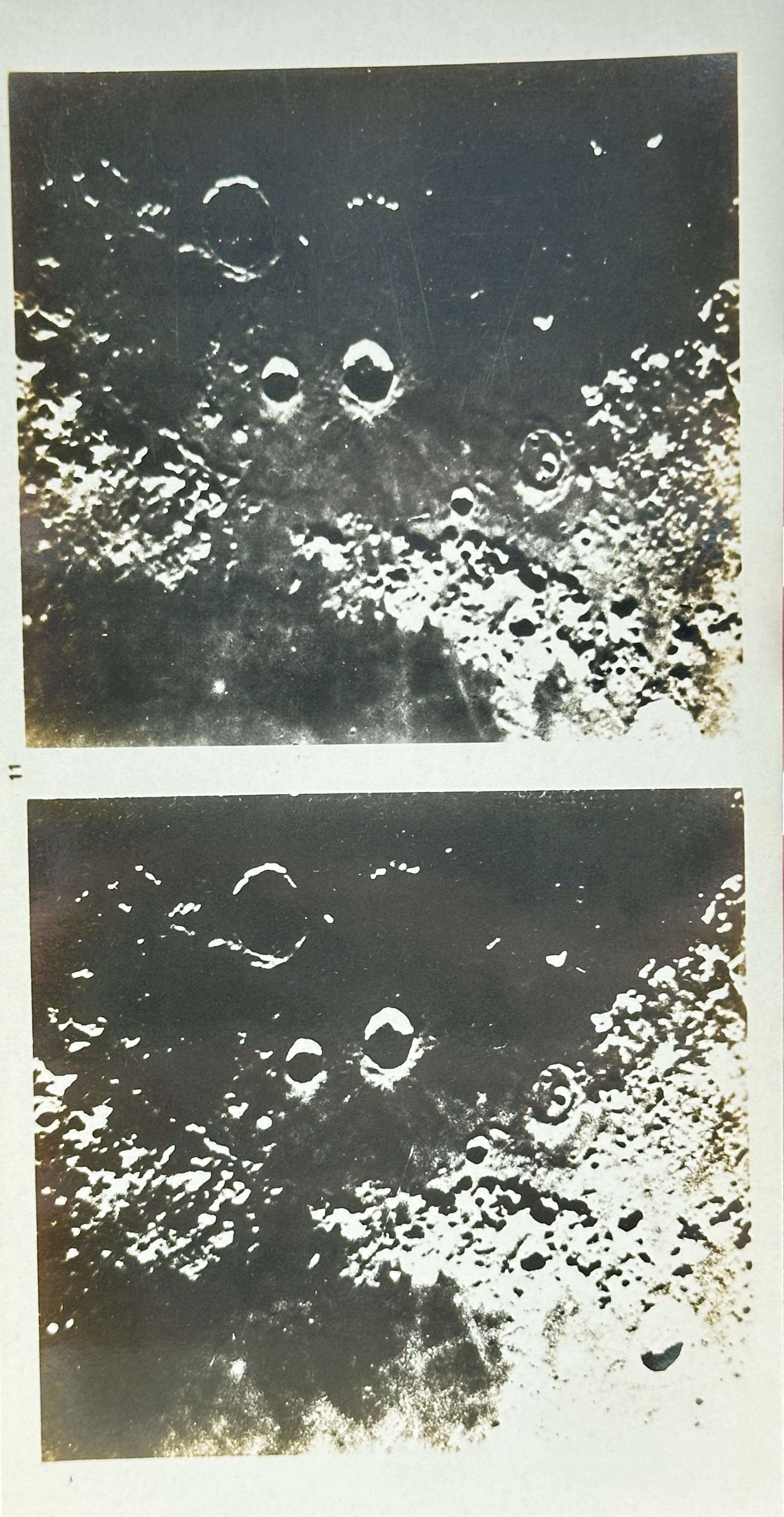 Maurice Loewy – Lunar Studies of Impact Craters – Lithograph (19th Century): "Photographic Atlas of the Moon" illustrates detailed telescopic observations of the lunar surface, capturing illuminated impact crater rims, mountain ridges, and rugged topographical relief in stark 