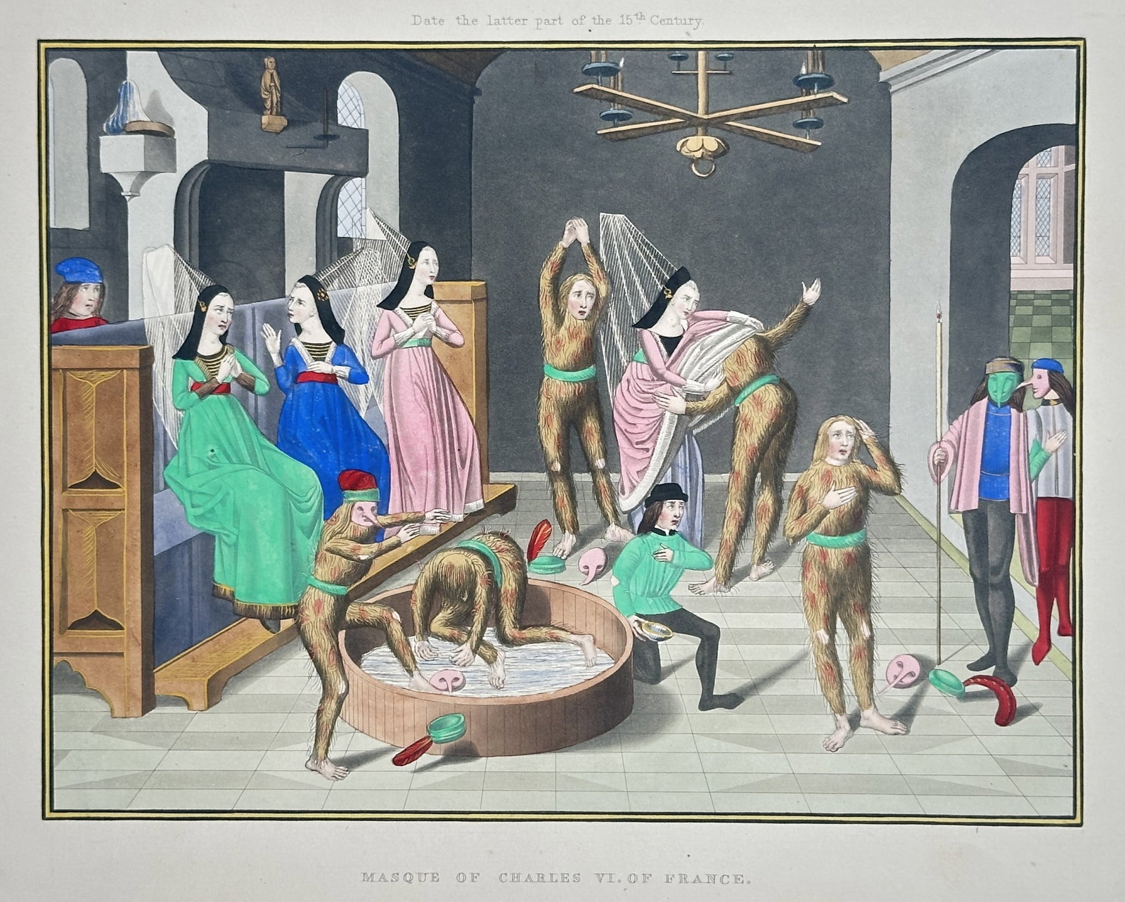 Henry Shaw – Masque of Charles VI of France – Lithograph (1843) (1 of 3)