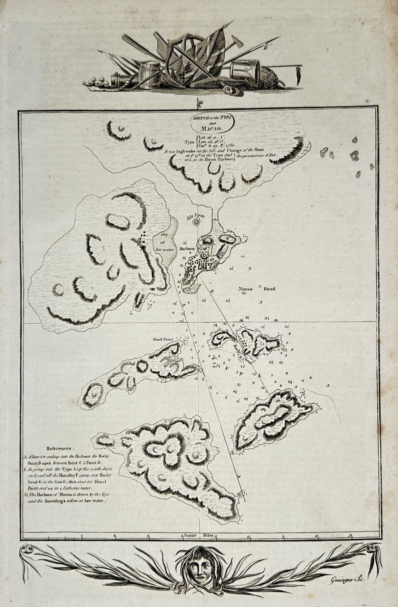 Alexander Hogg – Map of Macao and Taipa – East Asia – Engraving (18th Century) (1 of 3)