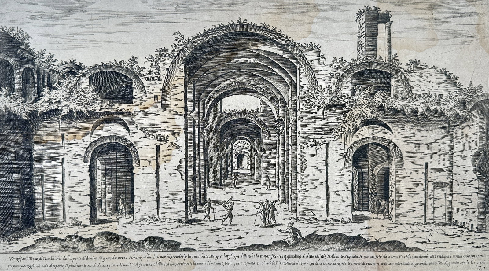 Étienne Dupérac – View of the Baths of Diocletian – Etching (1575) (1 of 3)