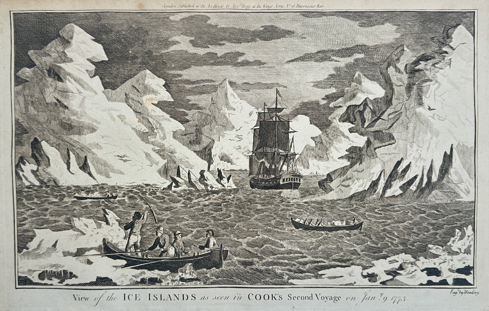 Alex Hogg – View of the Ice Islands – Engraving (18th Century) (1 of 3)