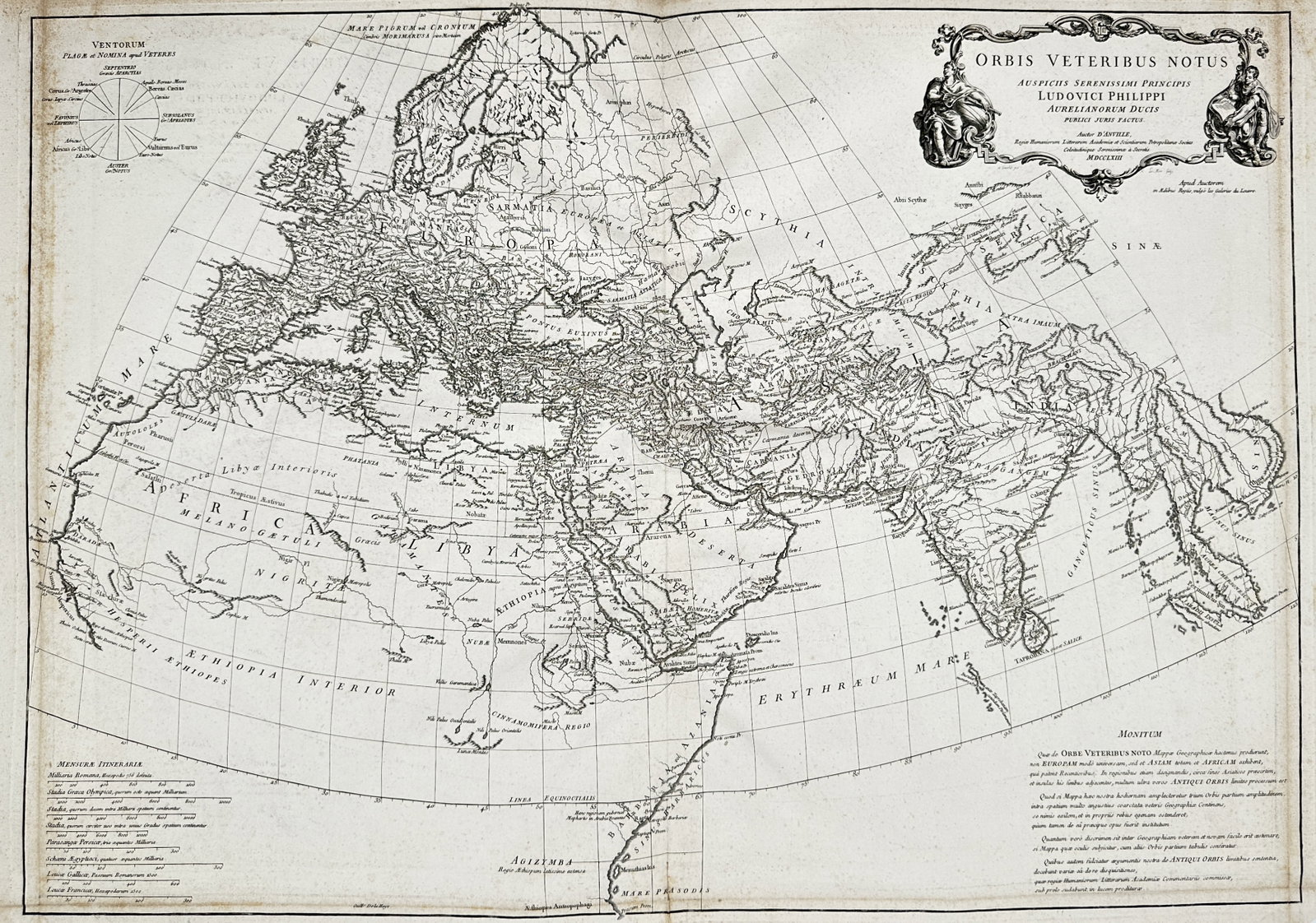 Jean-Baptiste Bourguignon d'Anville – Map of the World Known to the Ancients – Engraving (1763) (1 of 2)