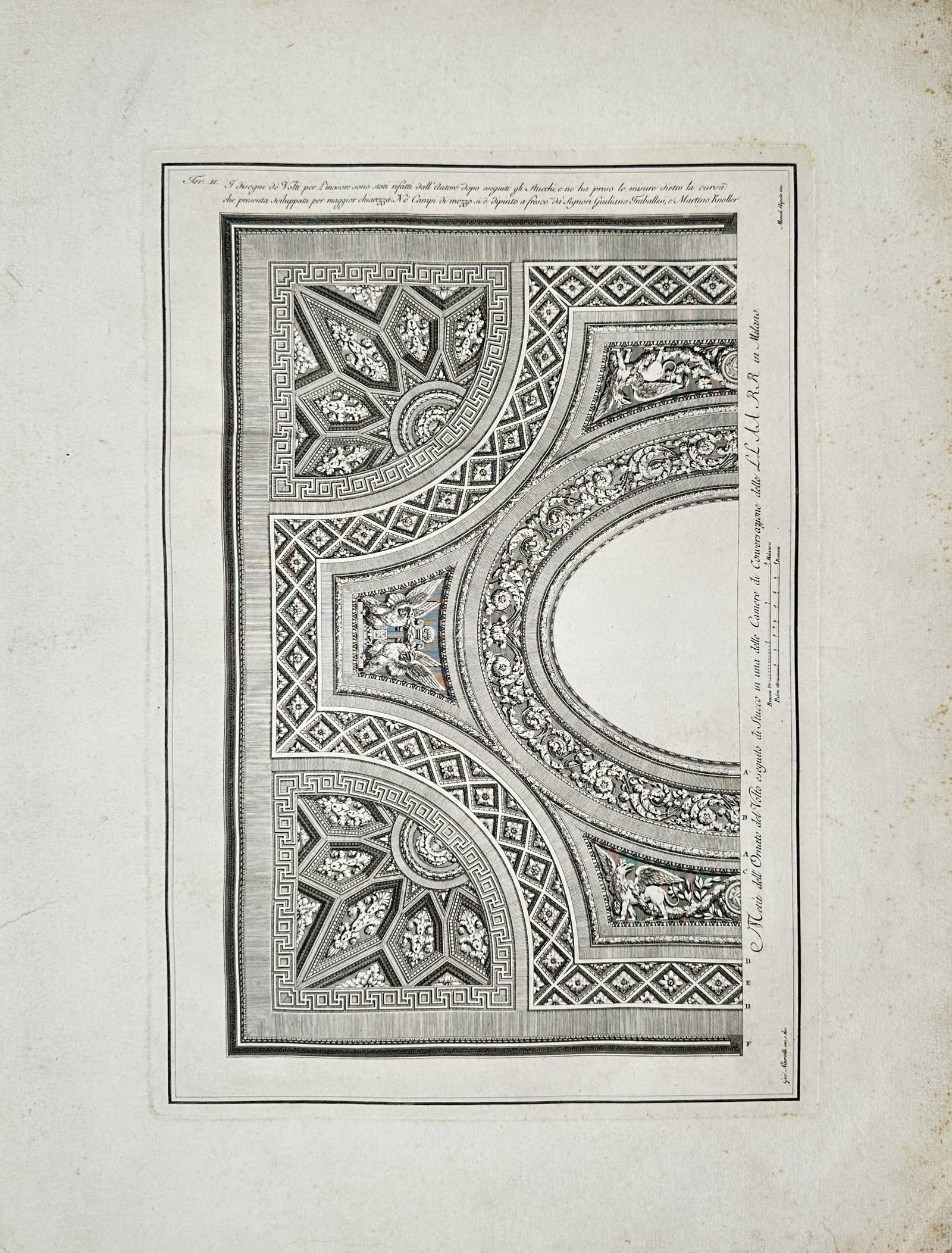Giocondo Albertolli – Stucco Vault Design for the Royal Conversation Rooms – Engraving (1 of 2)
