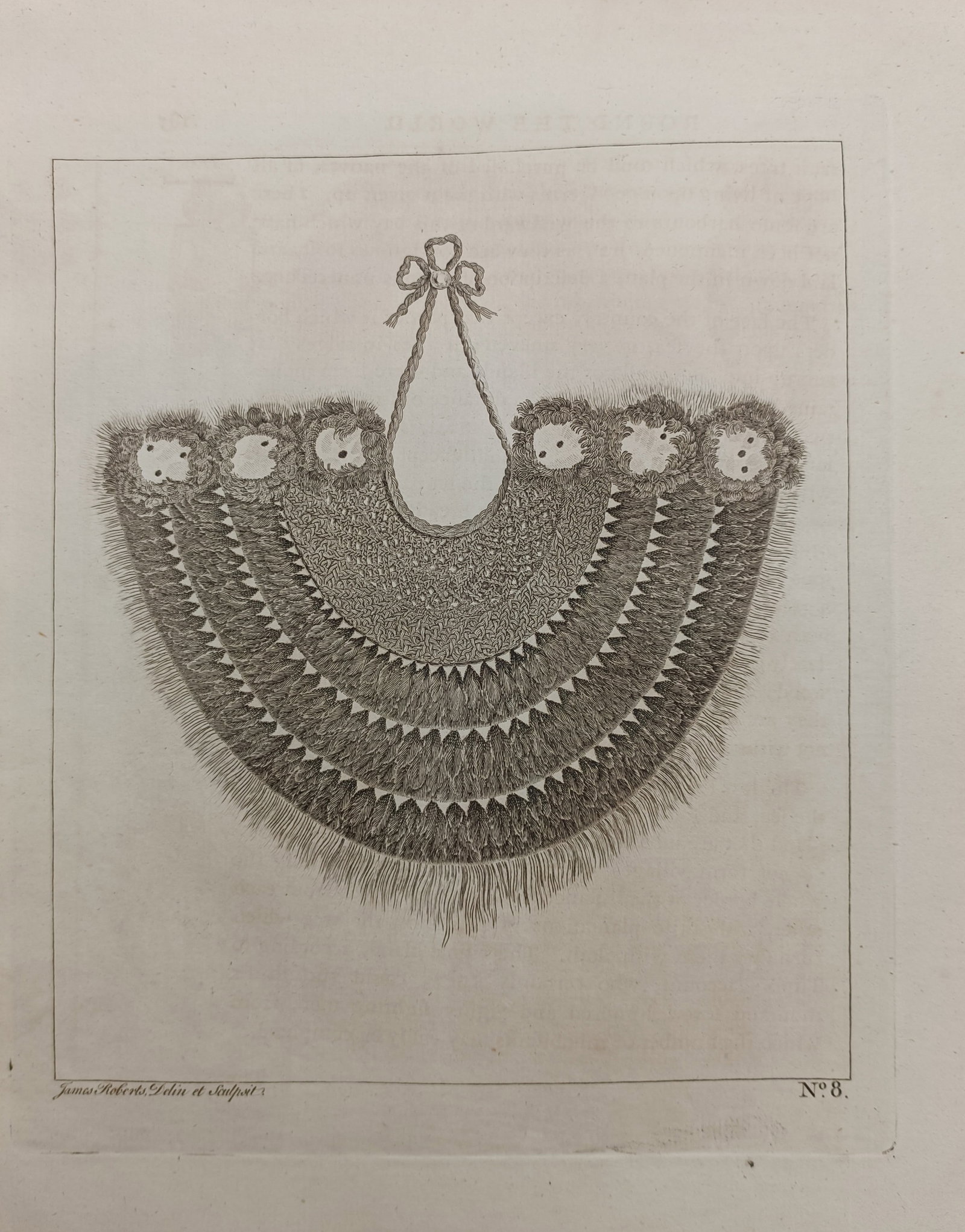 John Hawkesworth – Tahitian Feather Gorget – Engraving (1773) (1 of 2)