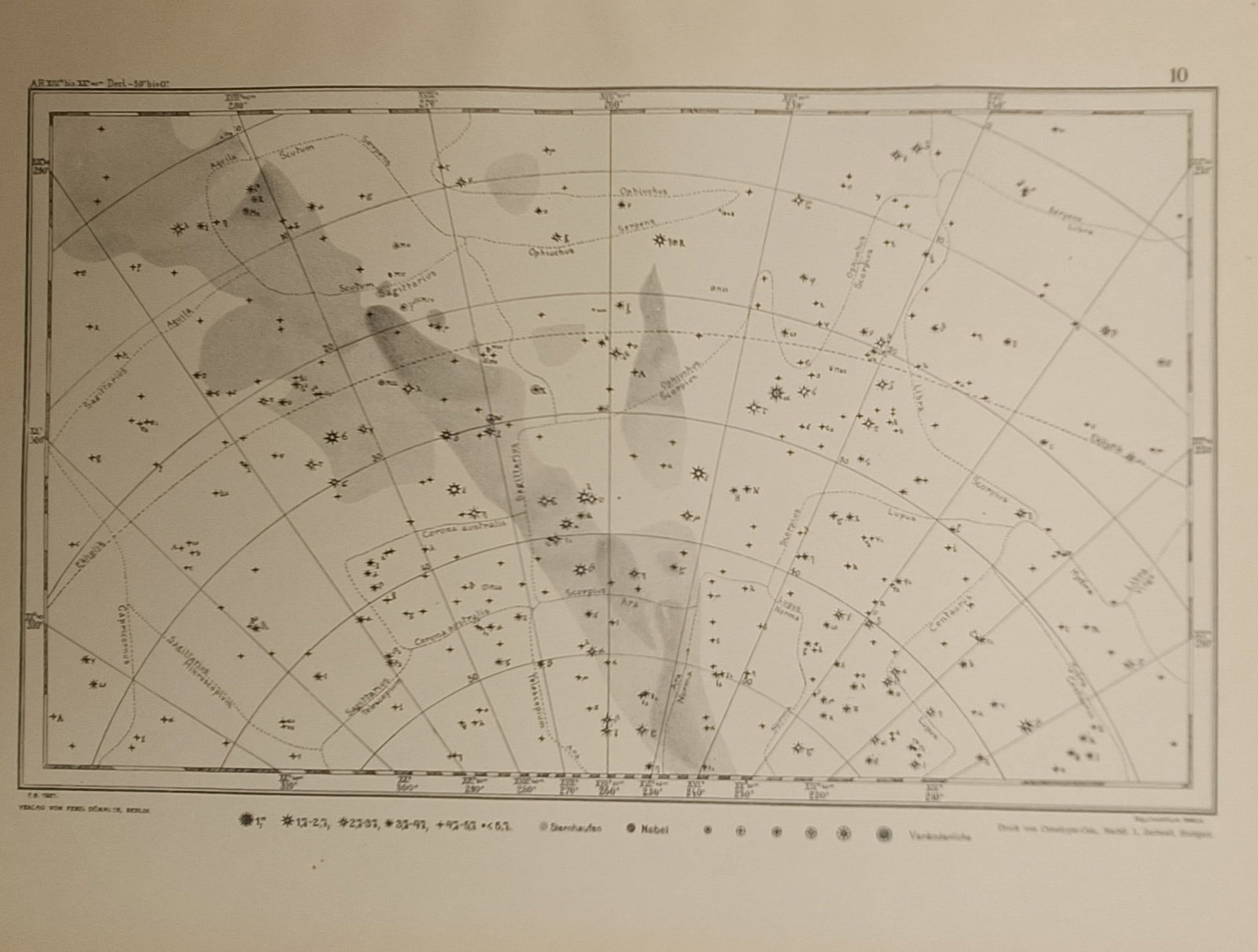 Julius Hoffmann Verlag – Map of the Sagittarius and Scorpius Celestial Region – Germany (1 of 2)