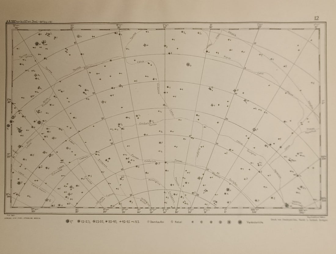Julius Hoffmann Verlag – Map of the Orion and Eridanus Celestial Region – Germany – Lithograph (1 of 2)