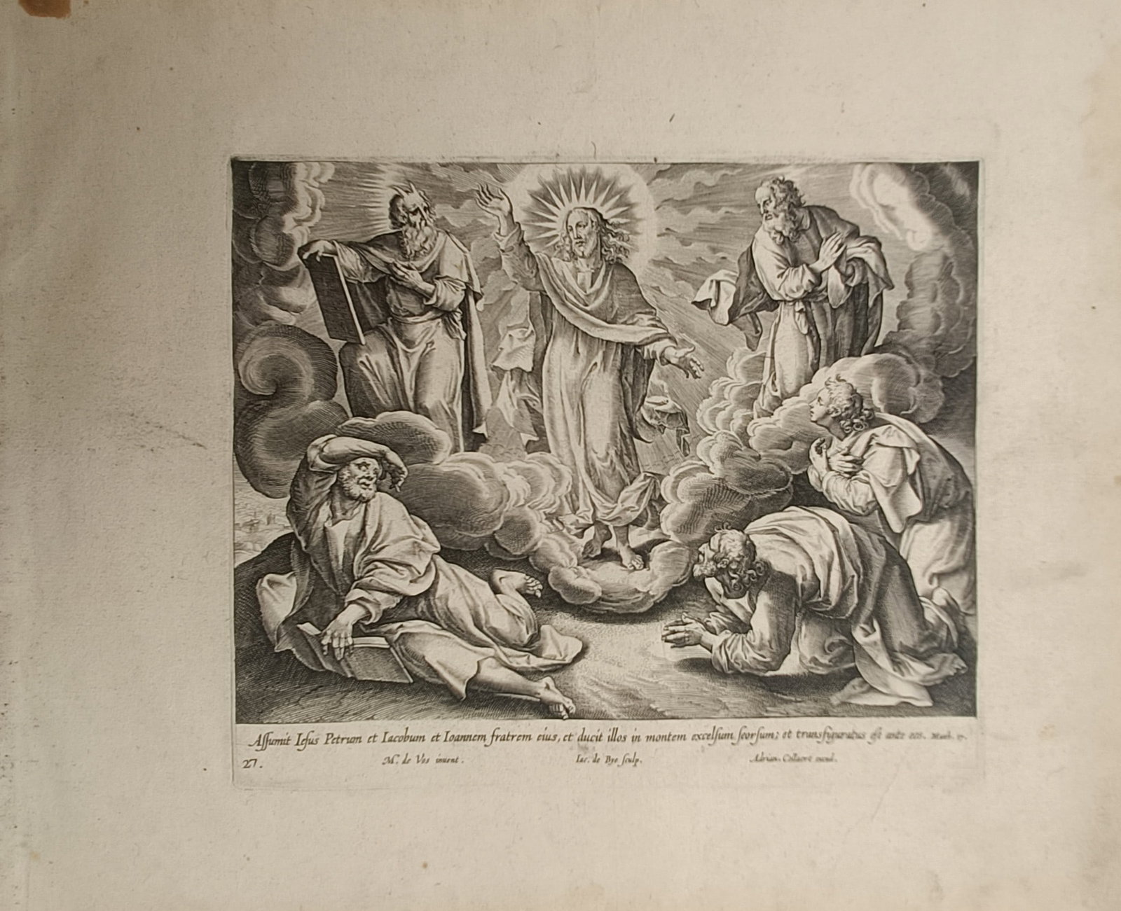 Marten de Vos – The Transfiguration of Christ – Engraving (16th Century) (1 of 2)