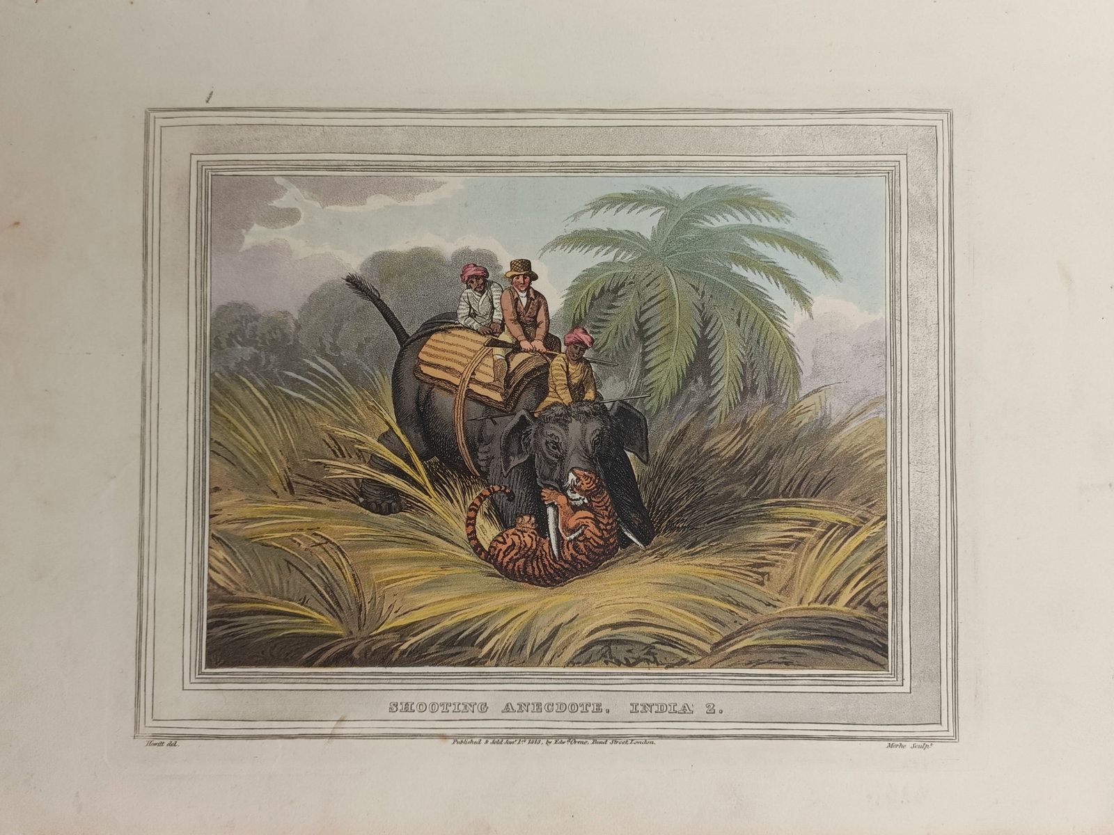 Samuel Howitt – Shooting Anecdote in India – Aquatint (1813) (1 of 2)