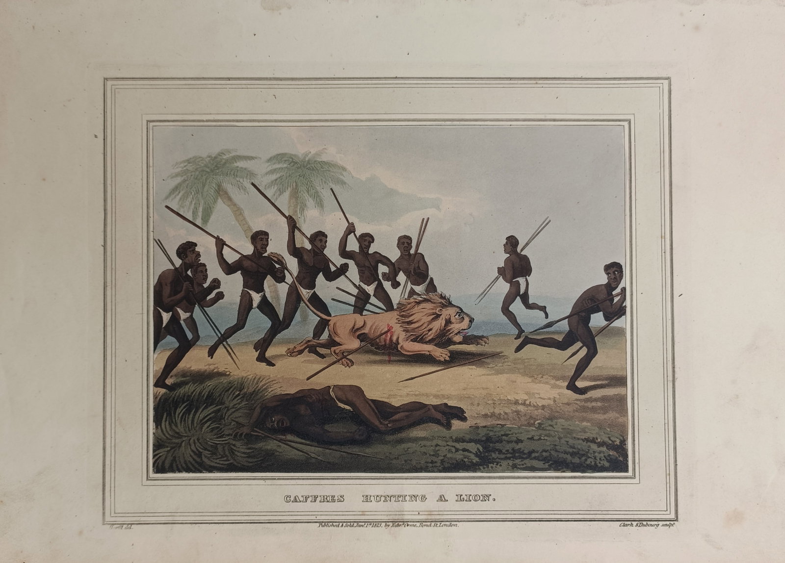 Samuel Howitt – African Hunters Lion Expedition – Aquatint (1813) (1 of 2)