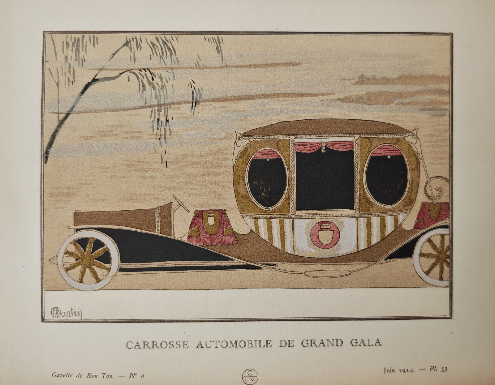 Charles Martin – Automobile Carriage of Grand Gala – Pochoir print (1914) (1 of 2)