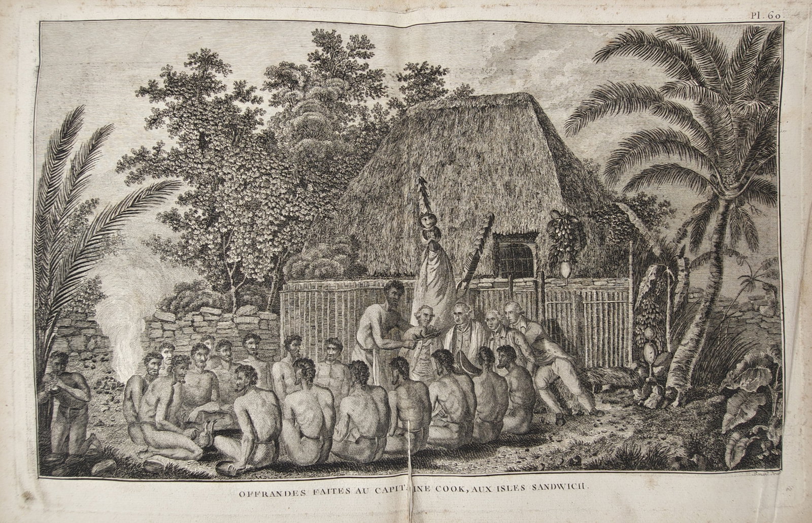 John Webber – Offerings Made to Captain Cook in the Sandwich Islands – Engraving (18th Century) (1 of 2)
