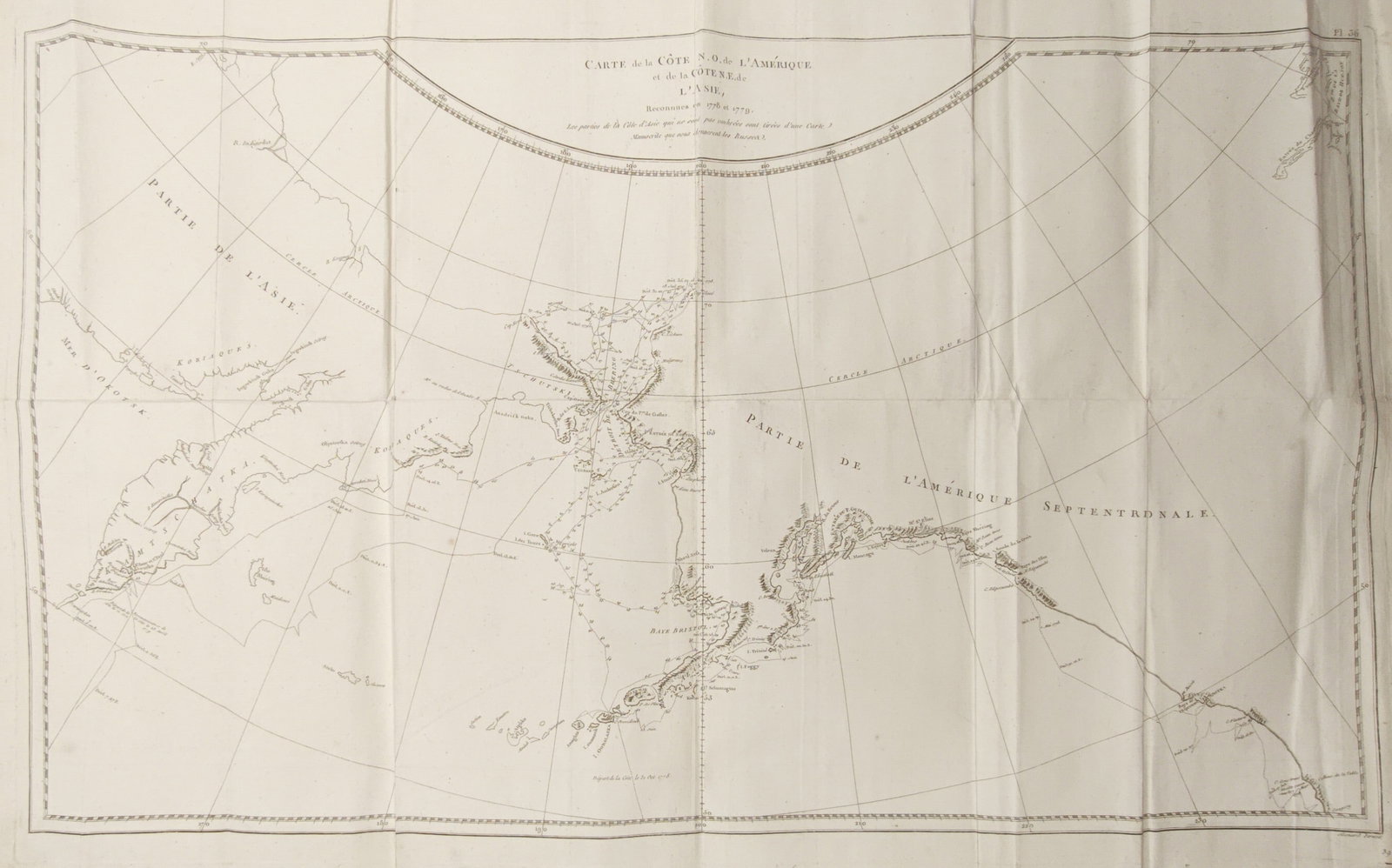 Jacques-François Bénard – Map of Coast of America and Northeast Coast of Asia – North Pacific (1 of 2)