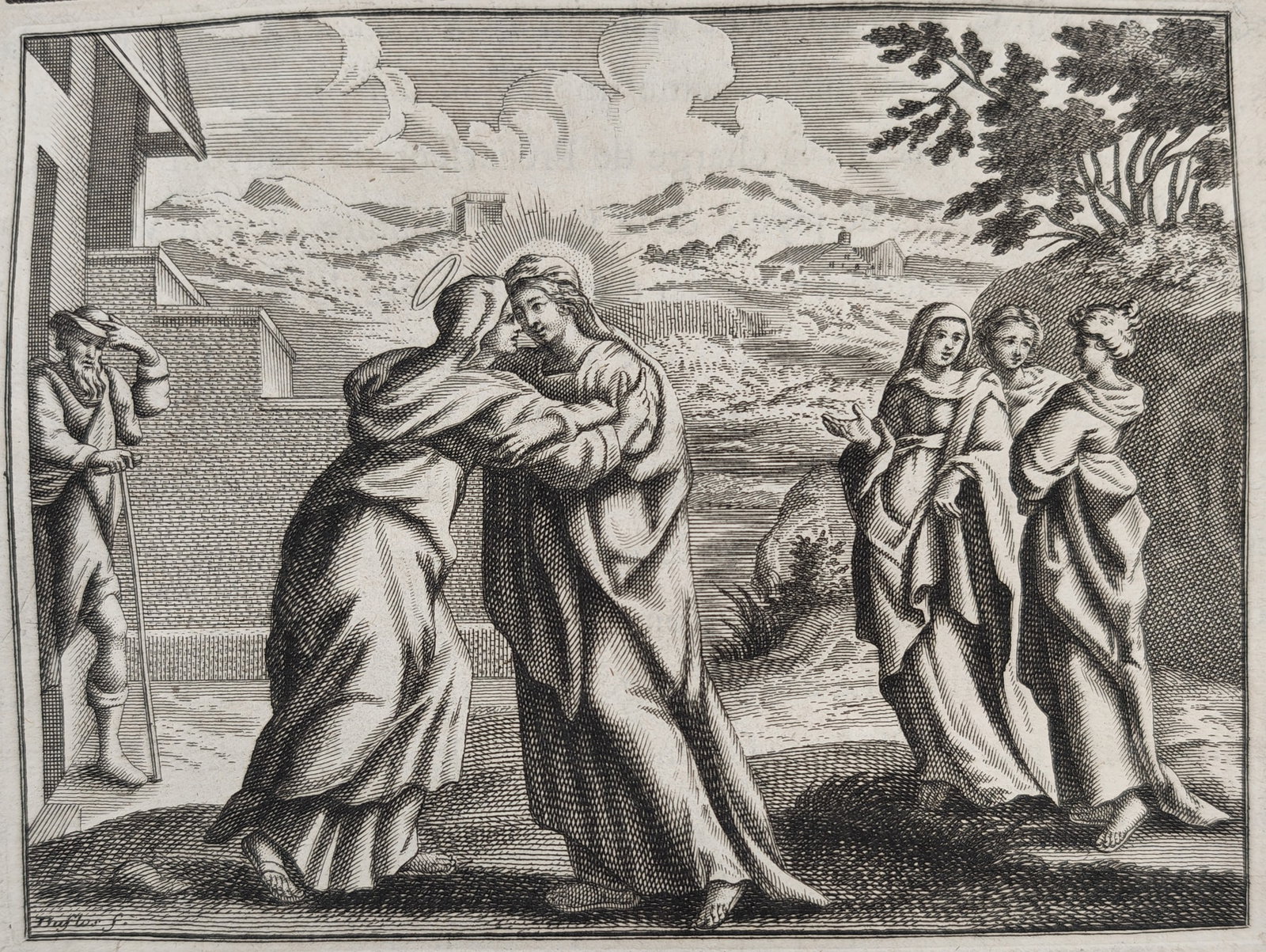 Nicolas Fontaine – The Visitation of the Blessed Virgin – Engraving (17th Century) (1 of 2)