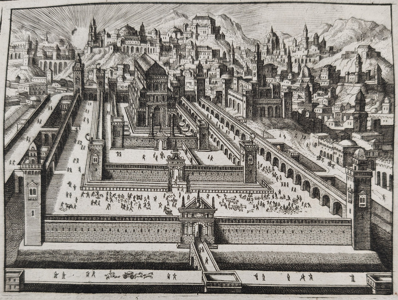 Nicolas Fontaine – The Temple of Solomon – Engraving (17th Century) (1 of 3)