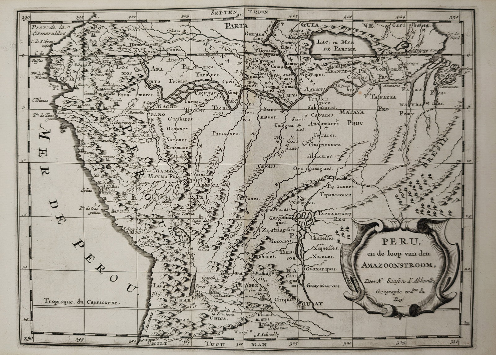 Nicolas Sanson – Map of Peru and the Course of the Amazon River – South America – Engraving (1 of 2)